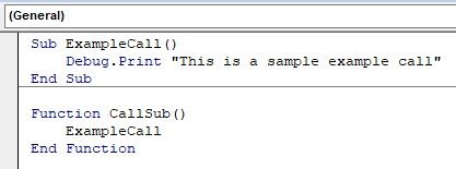 visual basic call.